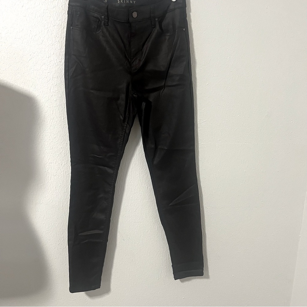 White House Black Market The Skinny High-Rise Coated Skinny Jean Sz 8 Chocolate